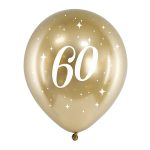 60. rođendan chrome zlatni latex balon 28cm latex balon sa helijumom
