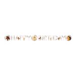 Baner Beautiful Horses 140cm – HAPPY BIRTHDAY slova u bež krugovima sa konjima i cvećem