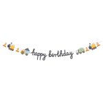Baner građevina Happy Birthday 2m sa kamionima i građevinskim vozilima