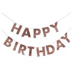 Baner Happy Birthday rose gold fringe 1.5m – velika rose gold slova HAPPY BIRTHDAY napravljena od folijskih resa