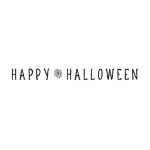 Baner Happy Halloween 180cm – crni baner sa horror slovima HAPPY HALLOWEEN i paučinom