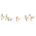 Baner Miss to Mrs 76cm – zlatna cursive slova na konopcu za devojačko veče