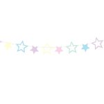 Baner pastelne zvezdice 140cm – pastelne zvezde u roze, žutoj, plavoj, ljubičastoj i mint boji