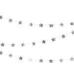 Baner srebrne zvezdice 3.6m – srebrna folijska girlanda sa zvezdicama