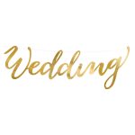 Baner Wedding 45cm – veliko zlatno cursive slovo Wedding na tankom koncu