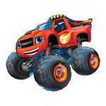 Blejz supershape balon - narandžasti monster truck folija balon 86cm sa vatrenim motivom