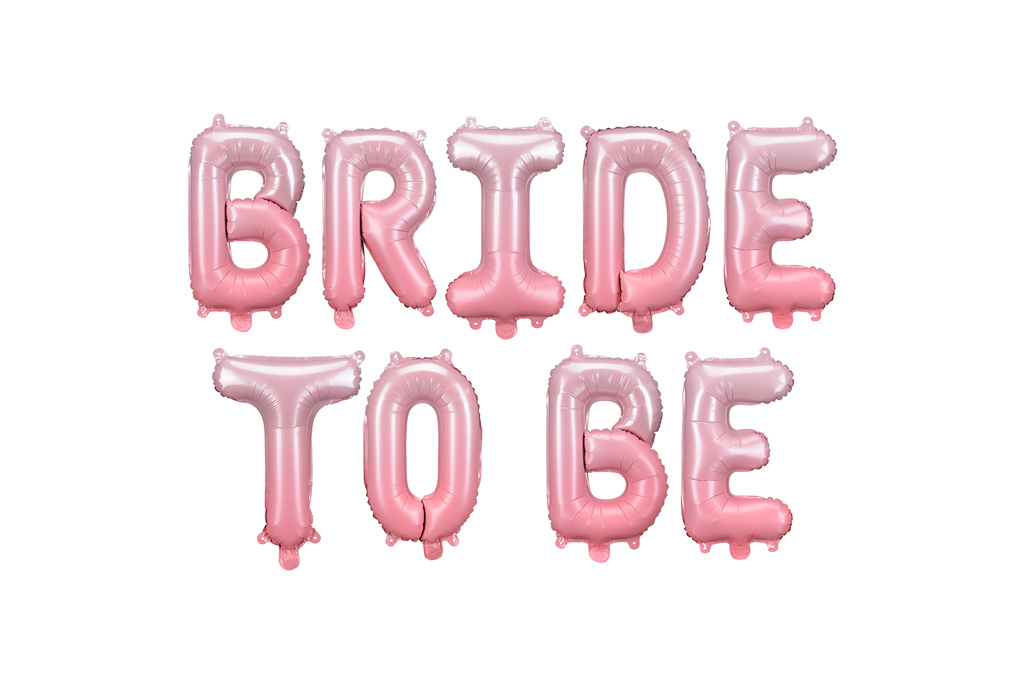 Bride to Be roze ombre folija slova baloni 340cm za devojačko veče