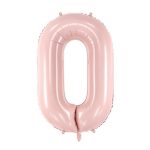 Roze balon broj 0 sa helijumom – pastelno roze mat folija balon u obliku broja 0