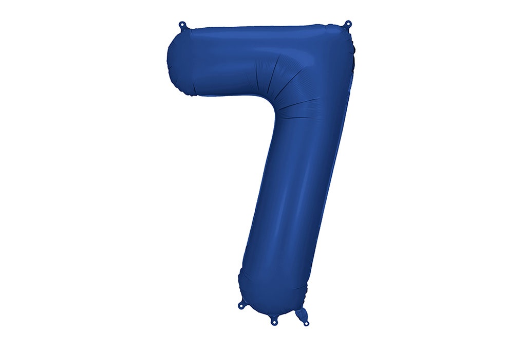 tamno plavi mat balon broj 7 sa helijumom