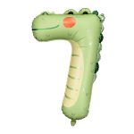 Balon broj 7 krokodil sa helijumom – zeleni folija balon u obliku broja 7 sa motivom krokodila