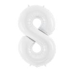 beli balon broj 8 sa helijumom 102cm