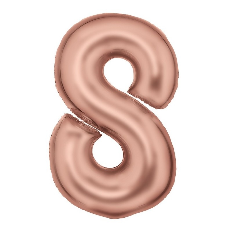 Rose gold mat balon broj 8 sa helijumom – satenski folija balon 102cm Rose gold mat balon broj 8 sa helijumom – satenski folija balon 102cm