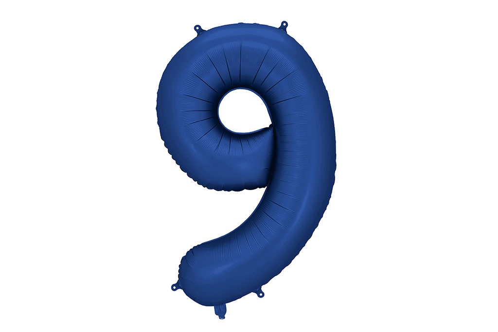 tamno plavi mat balon broj 9 sa helijumom