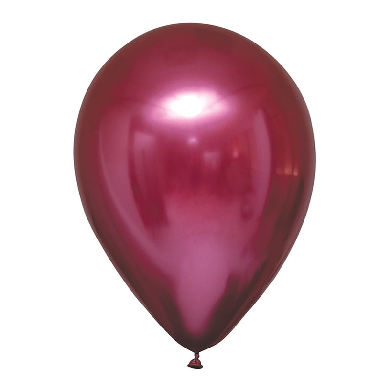 Chrome ciklama balon napunjen helijumom sa trakom i tegom