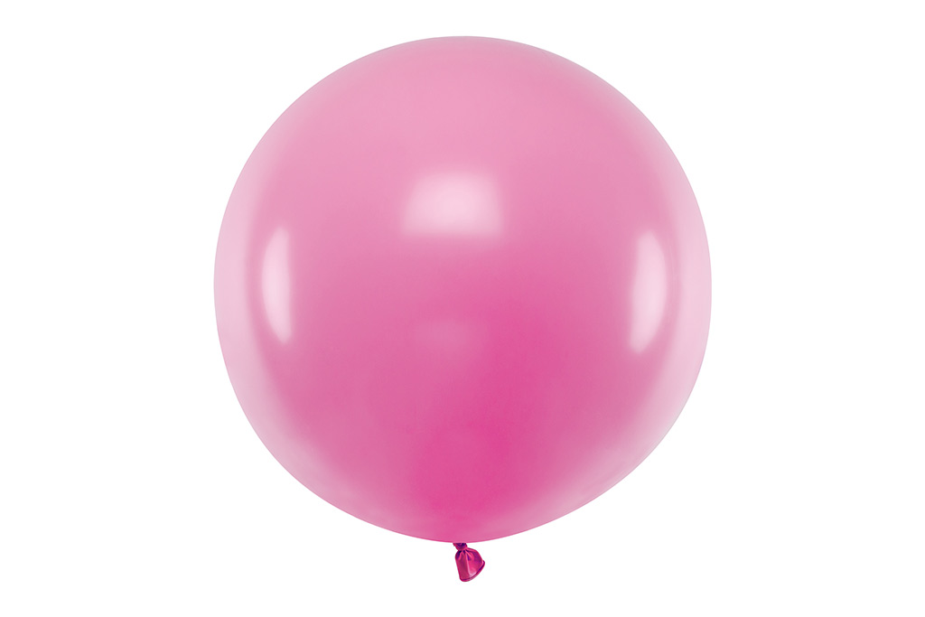 Veliki ciklama latex balon 60cm napunjen helijumom sa tegom