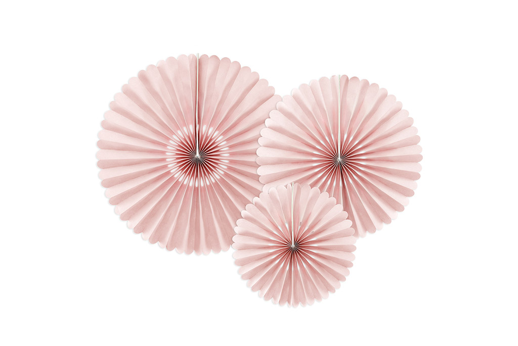 Dekorativne rozete prljavo roze 3 kom – tri papirne rozete u dusty blush roze boji