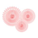 Dekorativne rozete svetlo roze perforirane 3 kom – tri delikatne pastel roze perforirane rozete sa rupicama