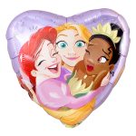 Disney princeze balon srce folija 46cm ljubičasti sa tri princeze