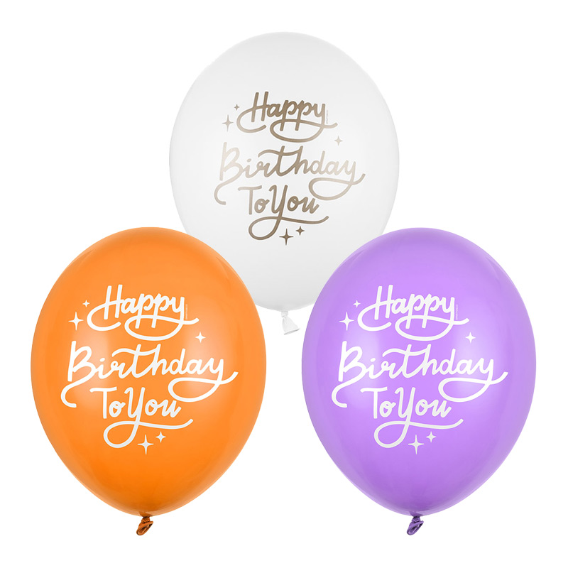 Happy Birthday to you latex balon 28cm u različitim bojama napunjen helijumom