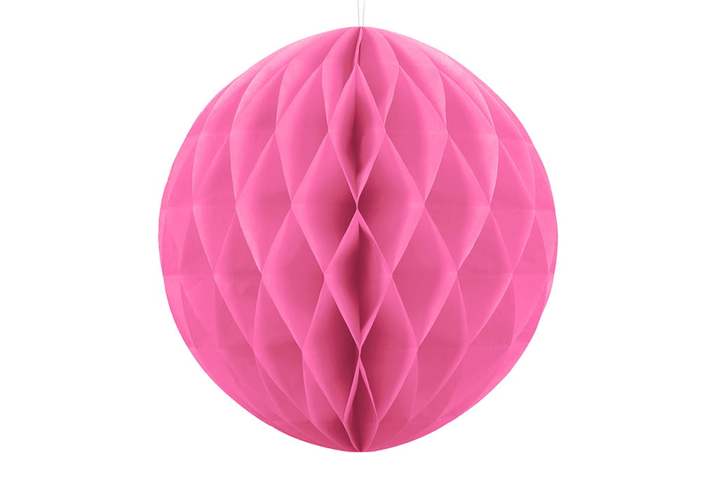 Honeycomb tamno roze 30cm – velika zasićena pink papirna saće lopta