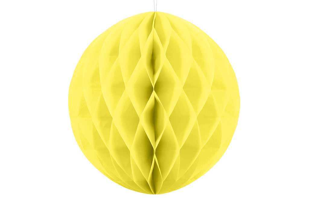 Honeycomb žuti 30cm – velika svetlo žuta papirna saće lopta