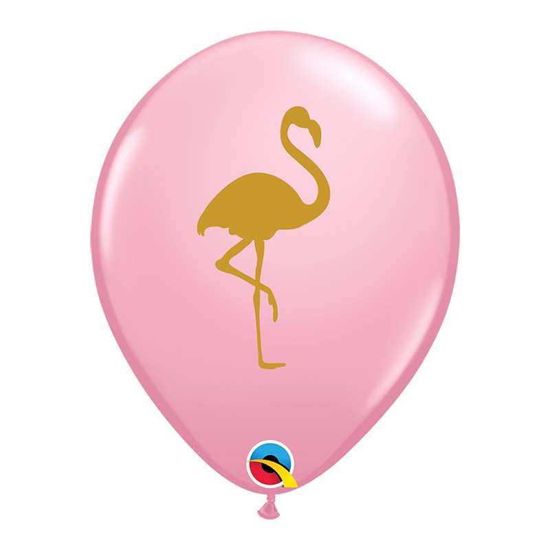 Roze latex balon sa flamingo printom 28cm napunjen helijumom