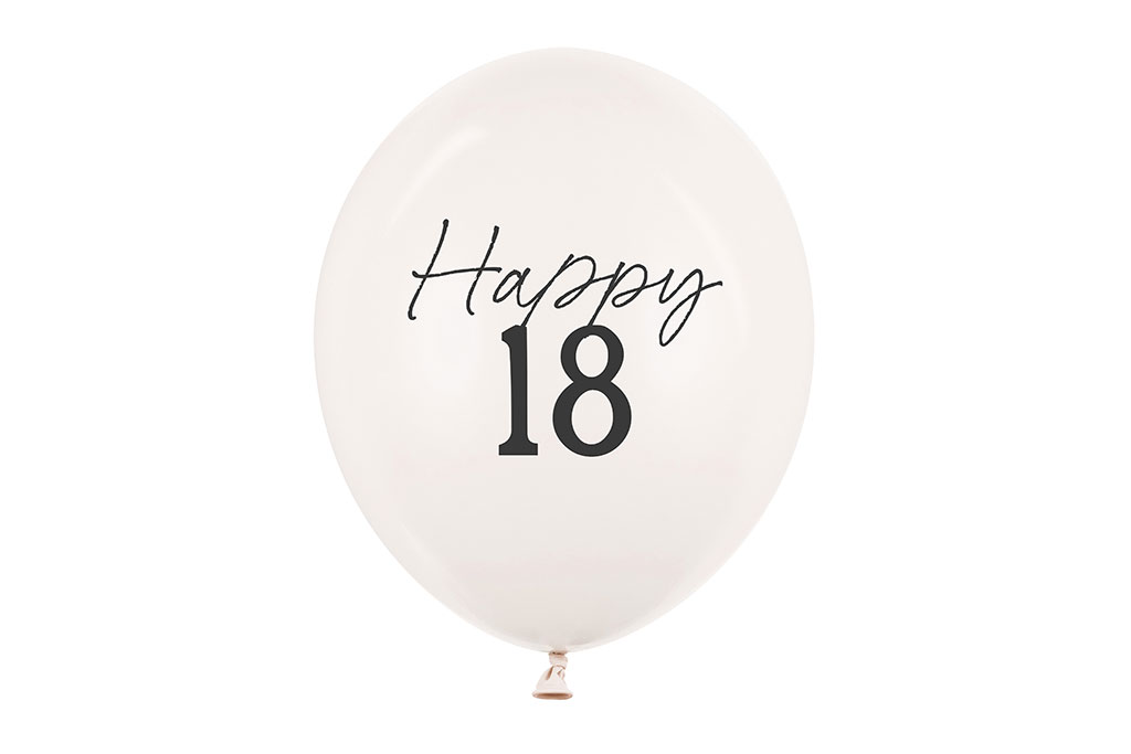 Chrome zlatni latex balon sa natpisom Happy 18 za punoletstvo