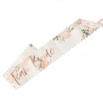 Lente Team Bride cvetne set 6 kom – šest cvetnih papirnih Team Bride lenti sa rose gold cursive slovima i cvetnim dezenom