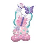 Leptir AirLoonz pastelni stojeći balon sa cvećem
