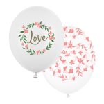 Love Mix latex balon 28cm sa srcima i Love natpisom napunjen helijumom