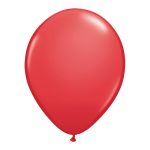 Veliki mat crveni balon napunjen helijumom sa trakom i tegom
