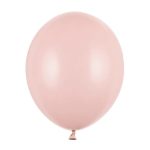 Mat prljavo roze balon napunjen helijumom sa trakom i tegom