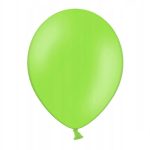 Mat svetlo zeleni balon napunjen helijumom sa trakom i tegom