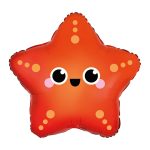Morska zvezda balon narandžasta sa kawaii licem