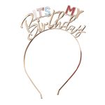 Rajf It is my birthday rose gold – rose gold metalni rajf sa šarenim enamel slovima IT'S MY BIRTHDAY