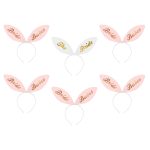 Rajfovi Bride Babes i The Bride 6 kom – pet roze rajfova sa ušima i natpisom Bride Babes i jedan beli The Bride rajf