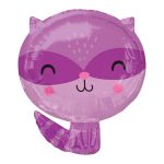 Rakun balon ljubičasti sa roze obrazima kawaii