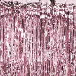 Rose gold zavesa 90x250cm – sjajna rose gold folijska zavesa sa resama