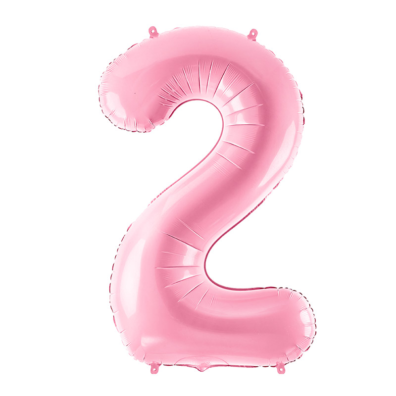 Pastelno roze balon broj 2 – mat folija 102cm Pastelno roze balon broj 2 mat folija 102cm napunjen helijumom