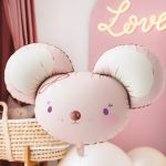 Roze miš balon supershape sa velikim ušima i mašnom