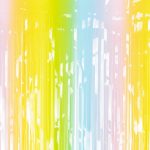 Šarena zavesa 100x195cm – pastel rainbow folijska zavesa sa resama u plavoj, roze, žutoj, mint i pastelnim bojama