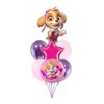 Skaj buket balona za decu sa supershape Skaj balonom i roze latex balonima
