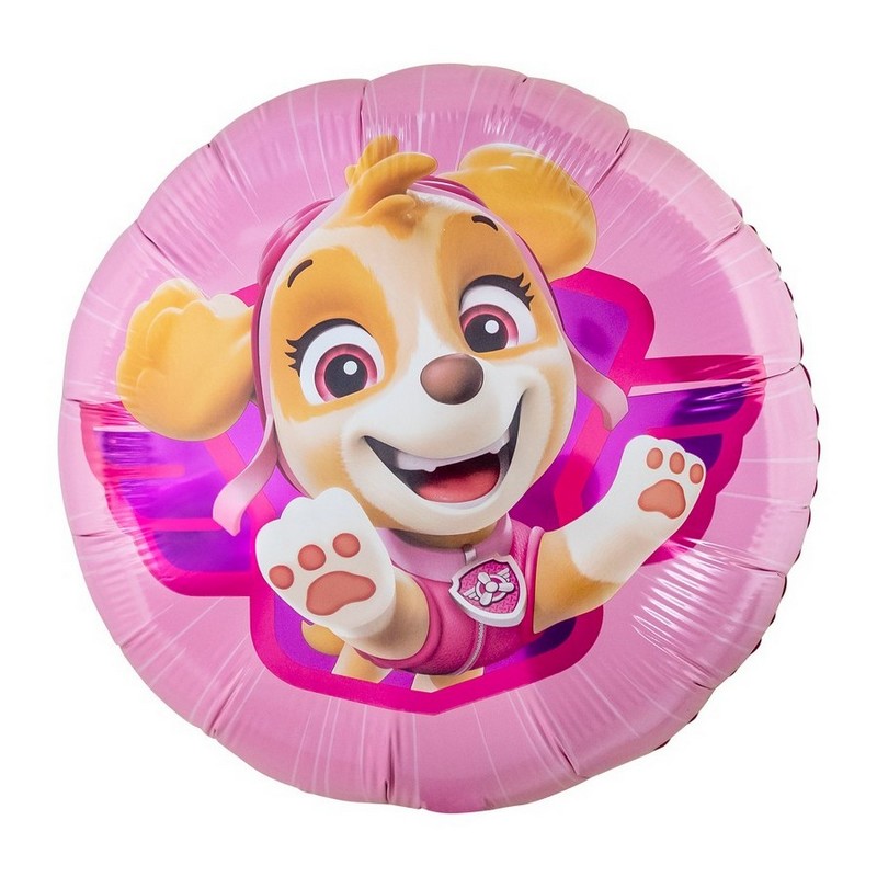 Skaj okrugli balon roze sa Skaj iz Patrolnih šapa
