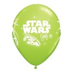 Zeleni latex balon sa Star Wars motivima napunjen helijumom