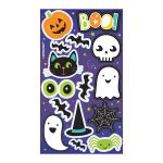 Stikeri Halloween Friends kids 14 kom – stikeri sa narandžastom bundevom, BOO! tekstom, slepim miševima, crnom macom, lobanjom, duhom, veštičjim šeširom, paukovom mrežom i zelenim paukom