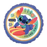 Stitch balon 46cm - Stič na surfu Aloha Island Vibes sa tropskim cvetovima