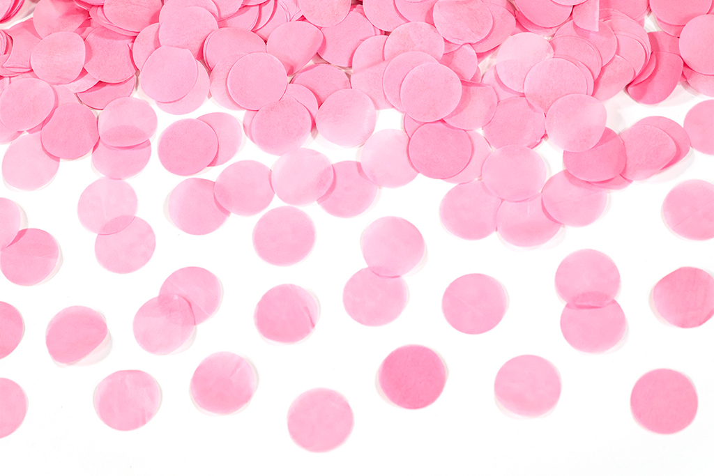 Top sa konfetama roze kružići – 40cm balon sa helijumom
