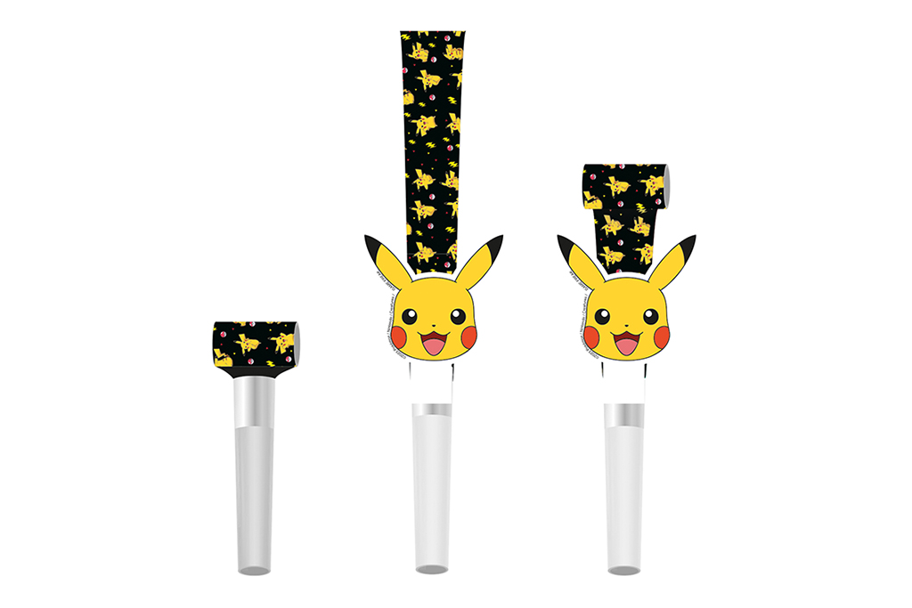 Trubice Pokemon Pikachu 8 kom – crne trubice sa Pikachu licem i žutim Pikachu siluetama na crnoj pozadini