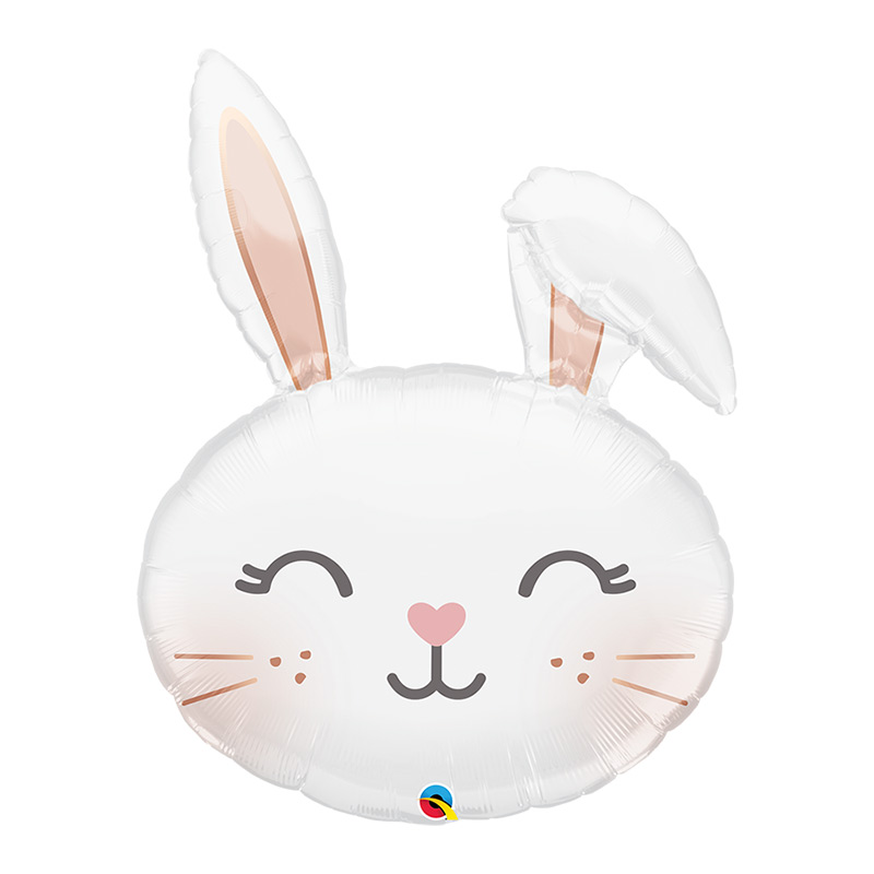 Uskršnji zeka balon beli glava sa roze ušima kawaii