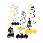 Viseća dekoracija Batman 60cm – žute i crne spirale sa Batman logoom i Caped Crusader ilustracijama